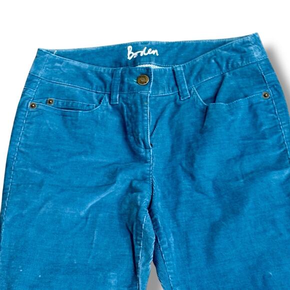 Boden Size 2 Petite Blue Cotton Corduroy Ankle Pants Preppy Classic - Picture 2 of 5